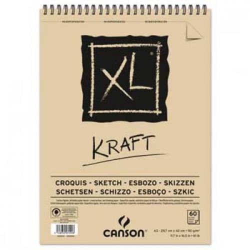 Bloco Espiralado Canson XL Kraft A3 90gr 60F , Canson , 108039142 , 3148950074928